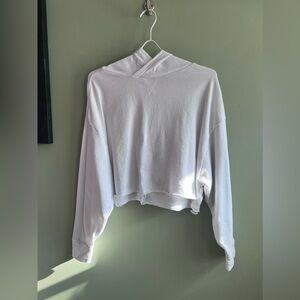 Fabletics White Cropped Hoodie- Sz: XS